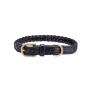 Heavy Duty Round Braided Leather Dog Collar Soft and Strong Dog Collar for Large Dogs
