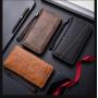 ZR930 New Fashion Men's Long Wallet PU Leather Retro Simple Handheld Billfold ID Card Holder Leisure Bag Money Clip Custom Logo