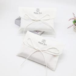 White Cotton Envelope Jewelry Pouch
