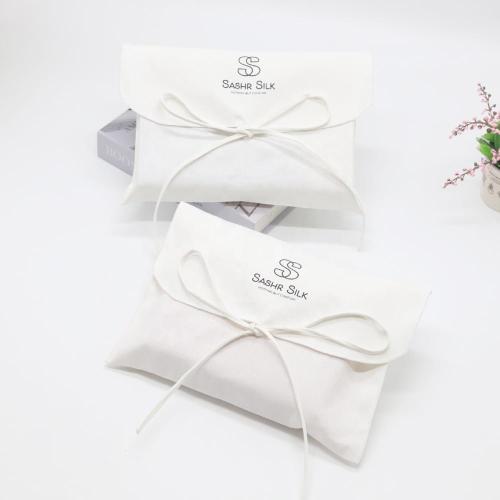 White Cotton Envelope Jewelry Pouch