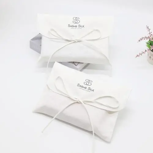 White Cotton Envelope Jewelry Pouch
