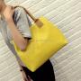Gelory New Fashion PU Leather Woven Fancy Young Lady Tote Bag Handbag