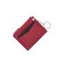 Customize luxury genuine leather zipper credit card holder wallet with keyring/keychain