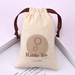 Eco-friendly Natural Cotton Drawstring Key Chain Scraper Packaging Pouch Custom Logo Organic Dust Gift Muslin Bag