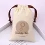 Eco-friendly Natural Cotton Drawstring Key Chain Scraper Packaging Pouch Custom Logo Organic Dust Gift Muslin Bag