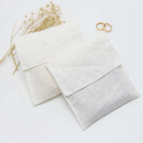 Luxury White Cotton Linen Envelope Eye Shadow Disc Jewelry Packaging Bag Linen Envelope Gift Cosmetic Pouch