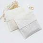 Luxury White Cotton Linen Envelope Eye Shadow Disc Jewelry Packaging Bag Linen Envelope Gift Cosmetic Pouch
