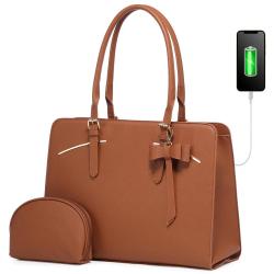 LOVEVOOK New Style Fashion Ladies Handbag Set Office Work Shoulder Tote Computer Bags Pu Leather Women Laptop Briefcase with USB