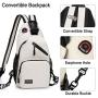 Women Sling Bag Small Backpack with Earphone Hole Shoulder Crossbody Backpack Girl Chest Bag Lady Multi-Function Shoulder Bag