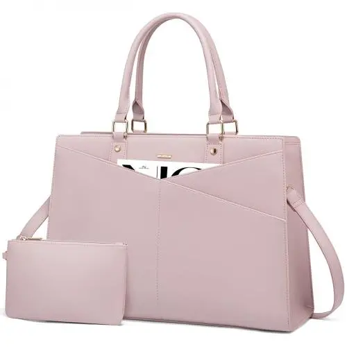 LOVEVOOK 2024 new fashion classic designer leather computer hand bag ladies large capacity 15.6 inch laptop tote bag for women