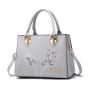 Pure Color crossbody bag PU Single Chains handbags Embroidered Fashionable Ladies Shoulder Bag