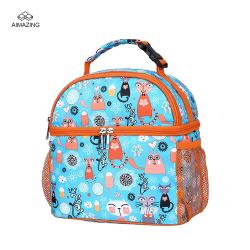Mini Cooler Back with Customized Pattern Kid Lunch Cooler Tote for School Picnic Travel Outdoor