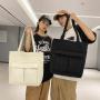 Custom Logo High Quality Large Capacity Canvas Shoulder Bag Simple Organic Cotton Tote Shopping Bag for Everyday Use