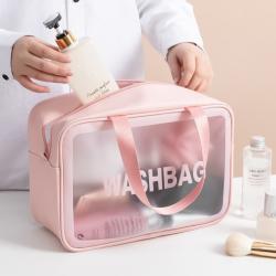 Travel Transparent Cosmetic Bag PVC Women Zipper Clear Makeup Bags Beauty Case Make Up Organizer Storage Bath Toiletry Wash Bag