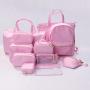 Keymay Hot Sale Back to School Series 3 Set Candy Color pencil Case Nylon Lunch Bag Book Bag Cute Girls Backpack Kids School Bag