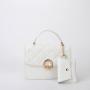 New Female Cross Border Fresh Pure Color Bag Checked Chain Single Shoulder Crossbody Bag Fashional Women's Small Bag Pendant