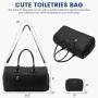 LOVEVOOK Large Quilted Weekender Bag for Women with Toiletry Bag  Carry on Overnight Bag with Shoe Pocket Travel Luggage Duffels