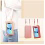 HR730 New Student Buckle Waterproof Small Bag Women's Heart Decorative Transparent Touchable Screen Simple Retro Phone Bag
