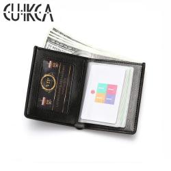 CUIKCA Men's Wallet HF023 Leather Wallets Driver License Photocards Wallet Carteras Unisex Money Clip Card Holders