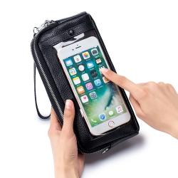 New fashion leather wallet phone bag crossbody bag leather touch screen cell phone purse for women