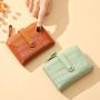 2023 New Women's Retro Crocodile Wallet Short Style Simple Multi-Card Clip Purses Waterproof Pu Bag Hot-Selling
