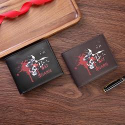 New style wallet, retro skull color printing short small wallet, portable and fashionable hand-held men's coin purse