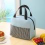 Factory Wholesale Portable Durable Pu Houndstooth Printing Insulation Lunch Bag Waterproof Tote Cooler Box For School And Office