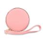 Custom coin purse eco saffiano pu leather mini round coin wallet for girls