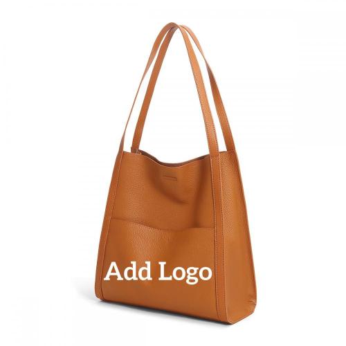 Custom Logo Newest Design Genuine Cowhide Leather Handbags Luxury Casual Fashion Ladies Women Hand Bucket Tote Shoulder Bags
