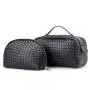 Luxury Custom Women and Men Weaved Leather Dopp Kit Make Up Bag