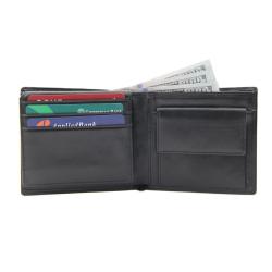 Rfid blocking trifold leather men wallet custom genuine leather cowhide big wallet