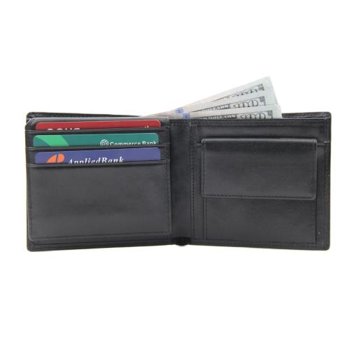 Rfid blocking trifold leather men wallet custom genuine leather cowhide big wallet