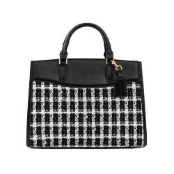 Wholesale OEM ODM Fashion Ladies Message Bags Vegan Leather With Tweed Women Shoulder Bag Ladies Handbags