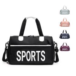 Waterproof Oxford Pink Sports Gym Tote Bags With Pocket And Shoes Compartment Lightweight Single Shoulder Travel Bag
