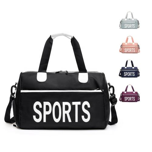 Waterproof Oxford Pink Sports Gym Tote Bags With Pocket And Shoes Compartment Lightweight Single Shoulder Travel Bag