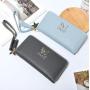 Fashion Butterfly Wrist Handle Phone Case Money Pocket Pouch Wallets Pu Leather Ladies Purse Women Long Wallet