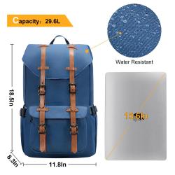 2022 LOVEVOOK  women men vintage school backpack with 15.6 laptop compartment bags/daypacks for business travel laptop backpacks