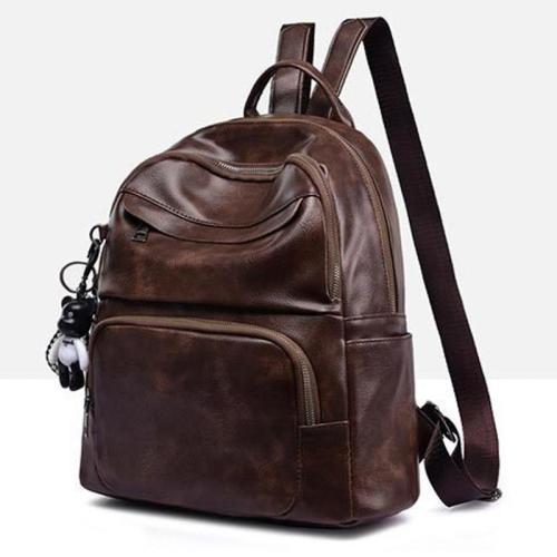 Popular Borsa A Main Durable Casual School Bag Pu Leather Women Bag Multicompartments Backpack  For Girls
