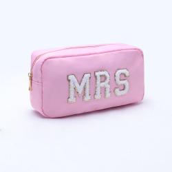 Keymay Stock MRS STUFF SKIN Multi Letters Sewn on Nylon patches Bridesmaids Gift Personalized Bag Large Pouch Bag Cosmetic