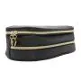 Portable Premium PU Toilet Brush Bag Embossed Logo Travel Compartment Zipper Cosmetic Pouch