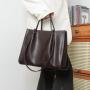 Custom Logo Female Vintage Real Leather Ladies Shoulder Tote Bags With Zipper For Women Large Capacity Handbags And Purses