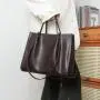 Custom Logo Female Vintage Real Leather Ladies Shoulder Tote Bags With Zipper For Women Large Capacity Handbags And Purses