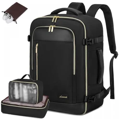 LOVEVOOK 17.3 in Laptop Travel Backpack Carry On Bags Outdoor School Business Backpacks with 3 Packing Cubes 35L Luggage Bag