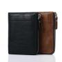 Cheap Casual Men's PU Leather Wallets Anti-Theft RFID Short Wallet Black Credit Card Holder Coin Cash Clip Zip Around Wallet