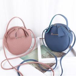 Hot Sale Litchi Pattern Small Round Bag Ladies Handbags 2023 PU Leather Small Shoulder Crossbody Bag Wholesale Factory