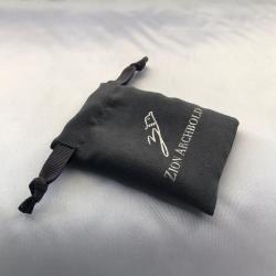 Custom Silver Hot Stamping Logo Suede Drawstring Pouch Suede Packaging bag For Jewelry