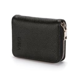 CUIKCA Fashion Lychee Pattern PU Leather Unisex Organ Type Card Holder RFID Wallet Zipper Coins Purse Business ID Bank Card Case