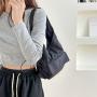 Korean Version Hand Bag Large Capacity Women's Fashion Joker Shoulder Bag Female Minori Casual Fold Nylon Waterproof Armpit Bag