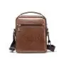 WTB064 Casual Vintage PU Leather Shoulder Bag Small Messenger Bag for Men Lifestyle Crossbody Bag for Travel Work Business