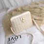 Summer New Small Bag Women's 2024 New Trendy Korean Crossbody Bag Single Shoulder Shell Grass Woven Simple Messenger Bag Women